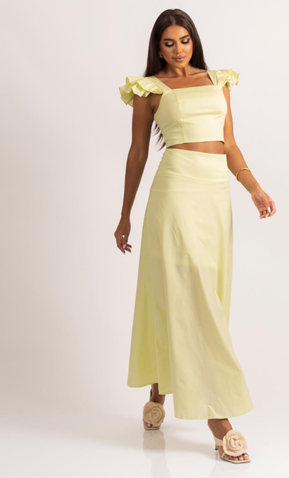 Conjunto Top Alca Saia Longa Gode Flora