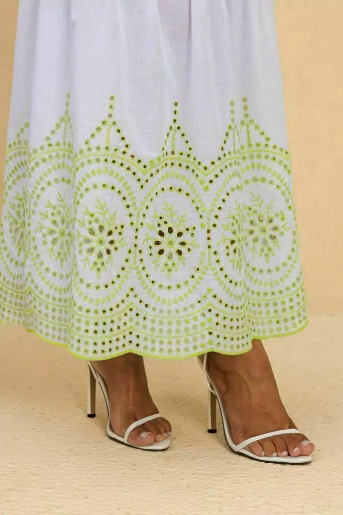 Vestido Longo Laise Barrado Lima