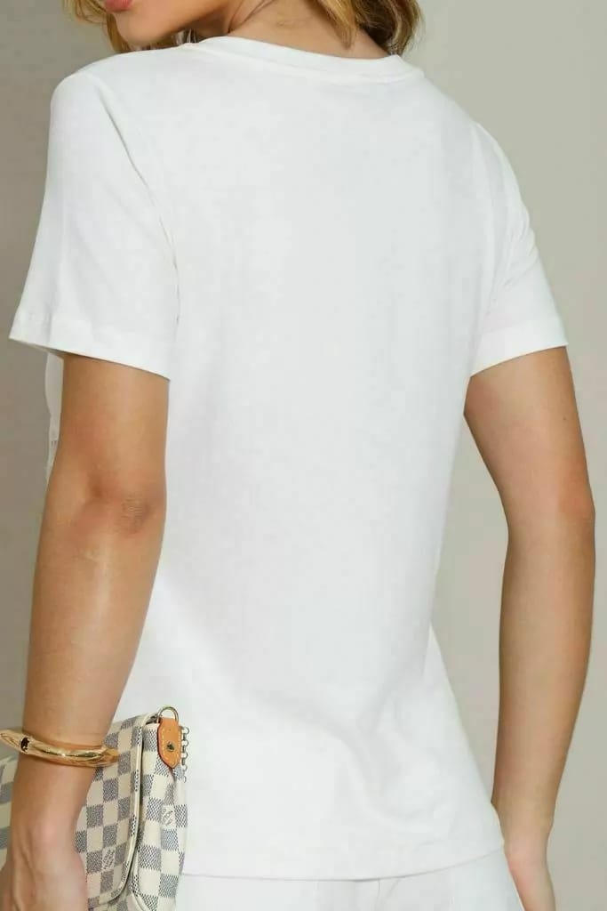 Tshirt com barrado Guipure