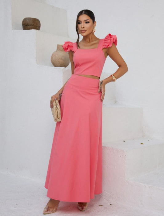 Conjunto Top Alca Saia Longa Gode Flora