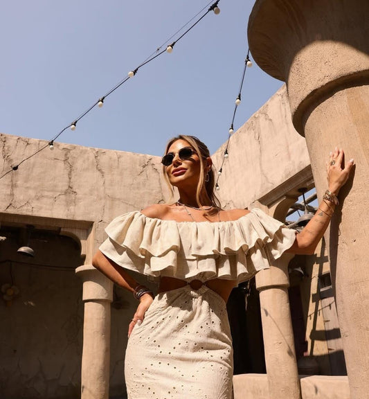 Vestido Linho Babados
